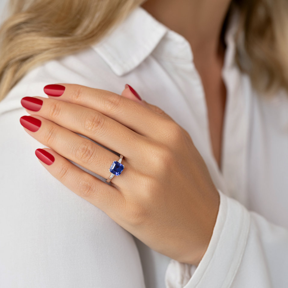 Prsten s diamanty a tanzanitem Wilfredian