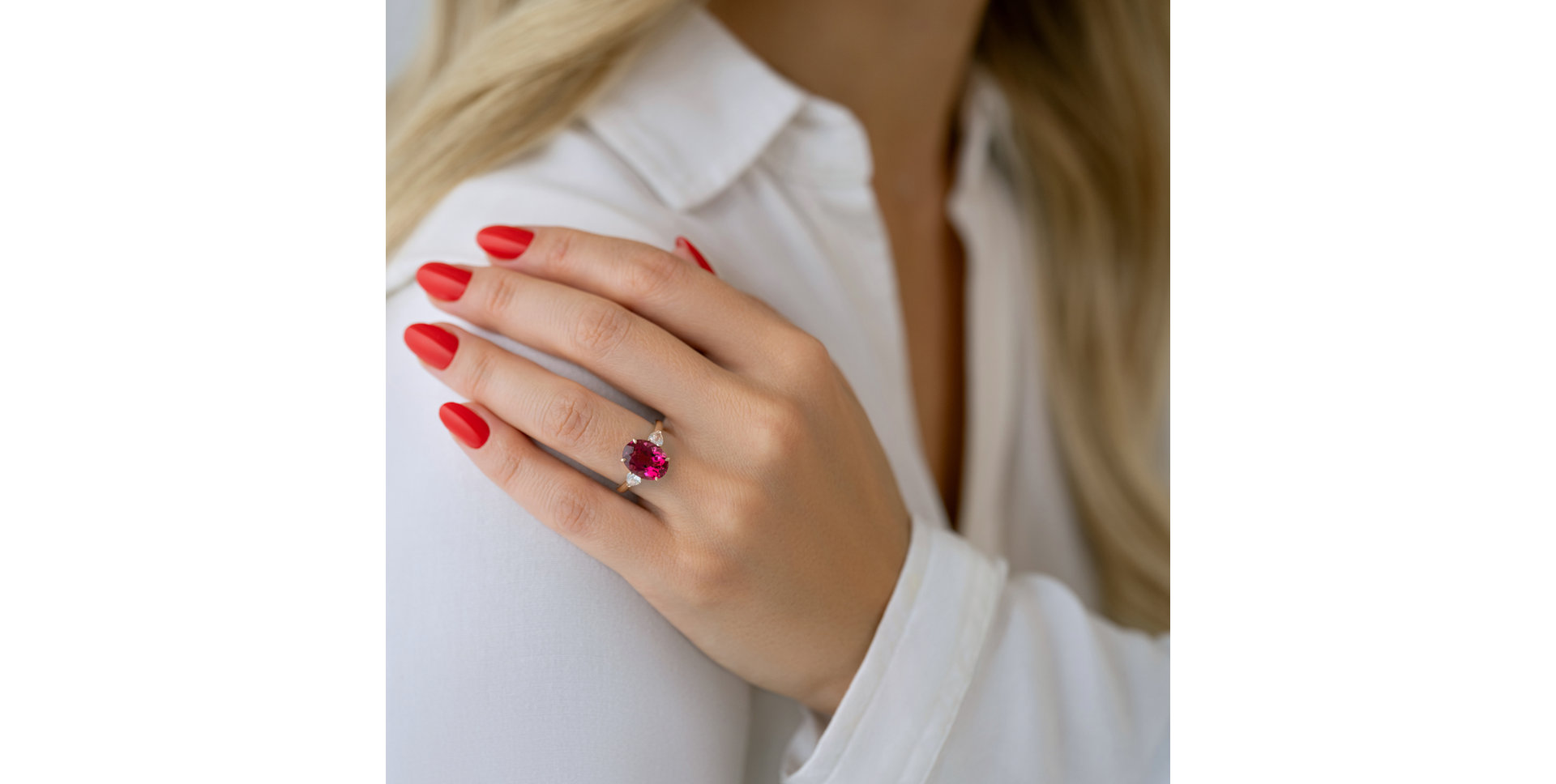 Prsten s diamanty a turmalínem Opheliane