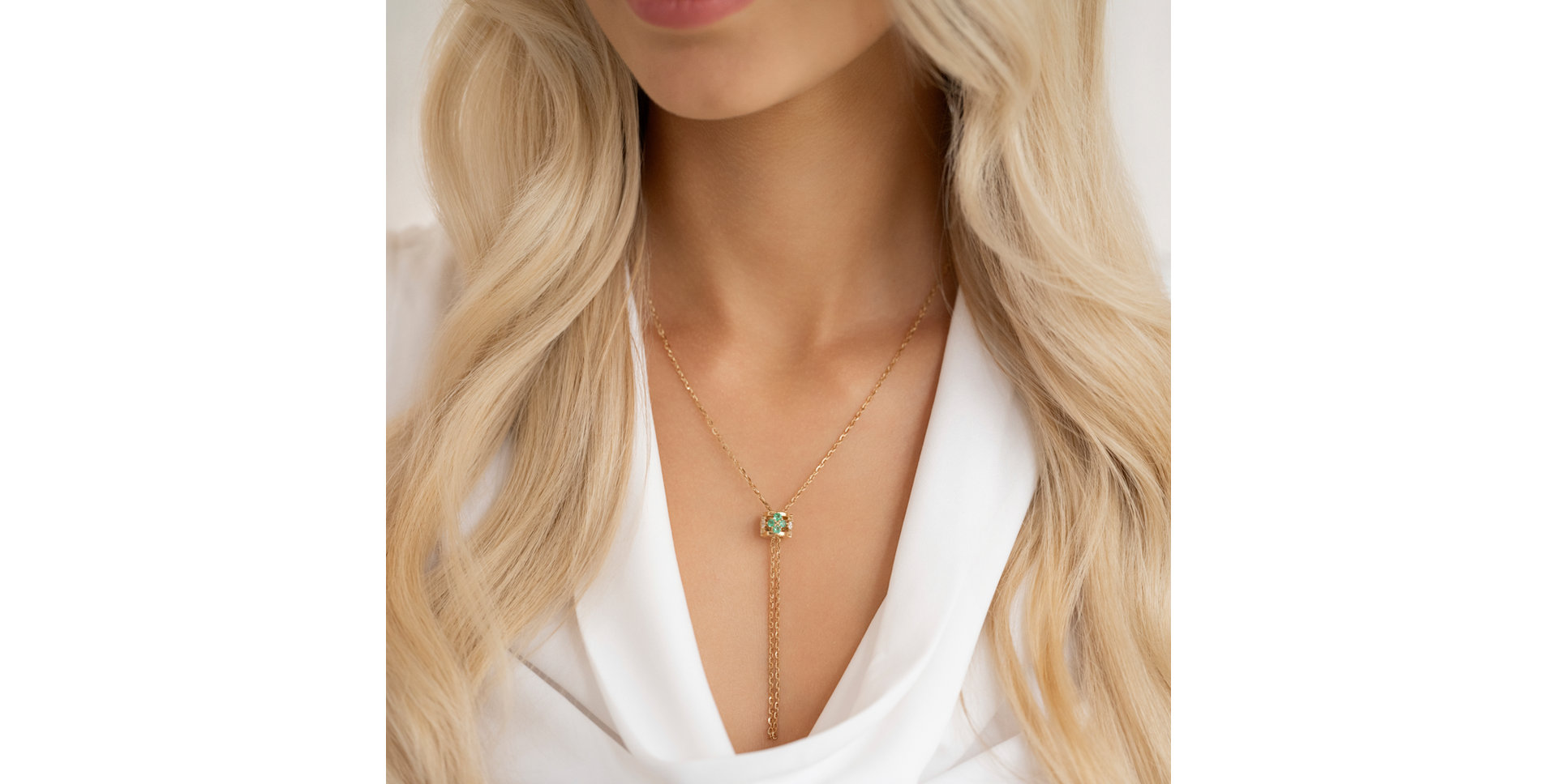 Náhrdelník s diamanty a rubíny Amea