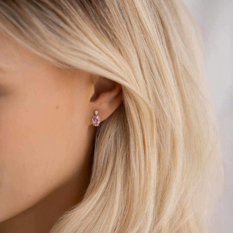 Náušnice s diamanty a turmalínem Royal Aura