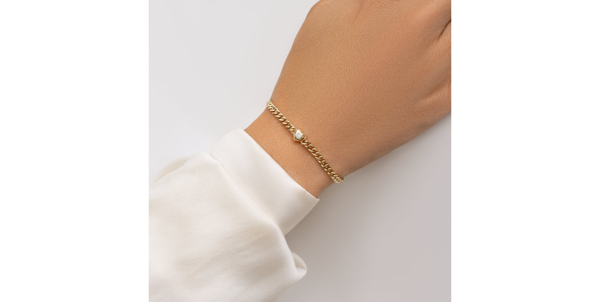 Náramek s diamantem Heartline