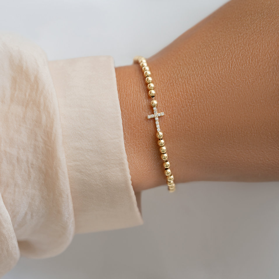 Náramek s diamanty Cure of Cross