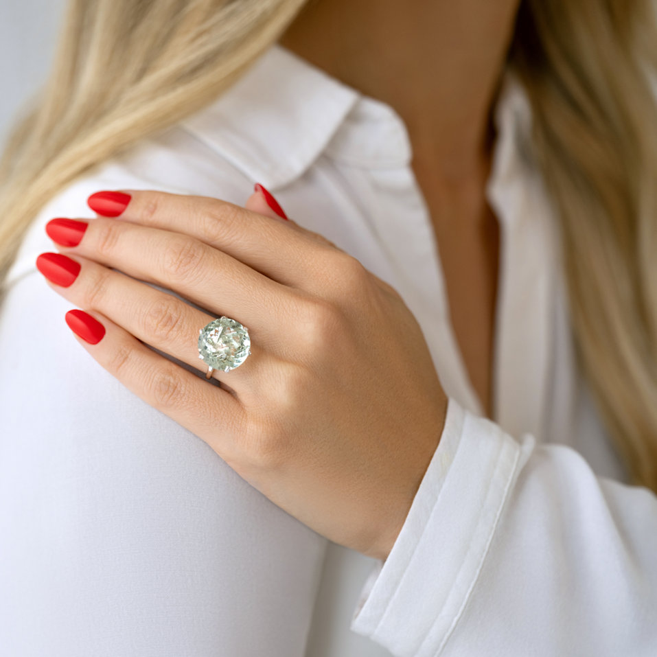 Prsten s diamanty a ametystem Audrielle