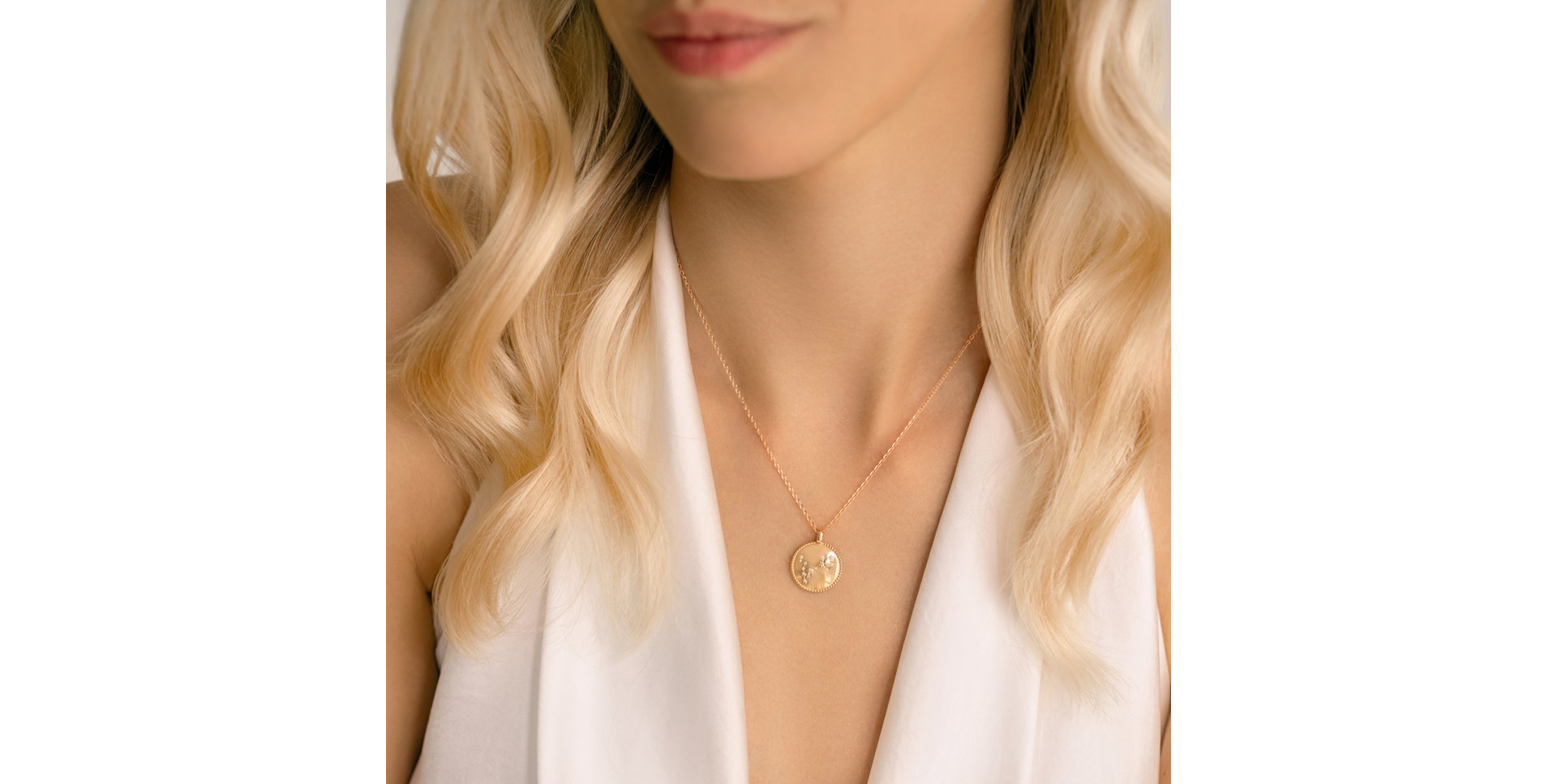 Náhrdelník s diamanty Zodiac Sign Pisces