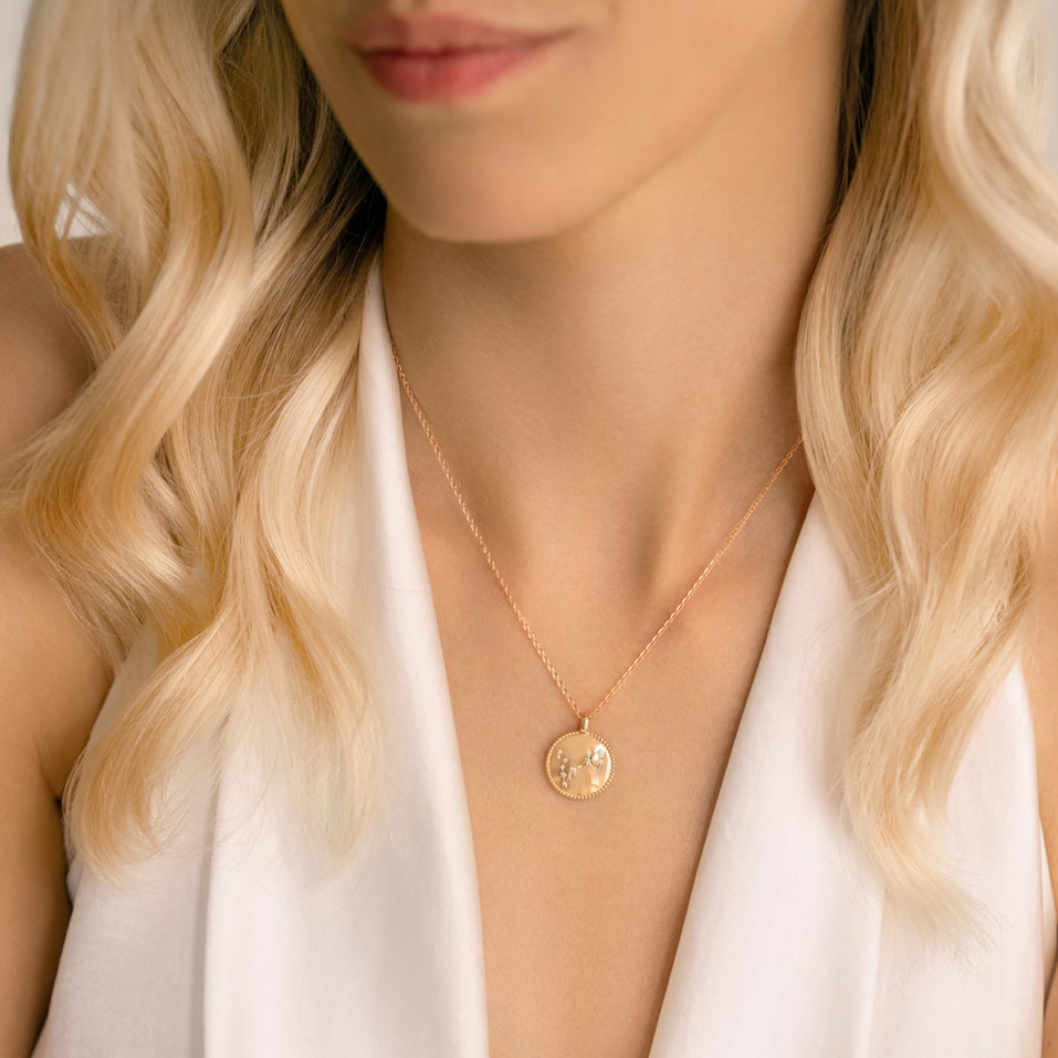 Náhrdelník s diamanty Zodiac Sign Pisces