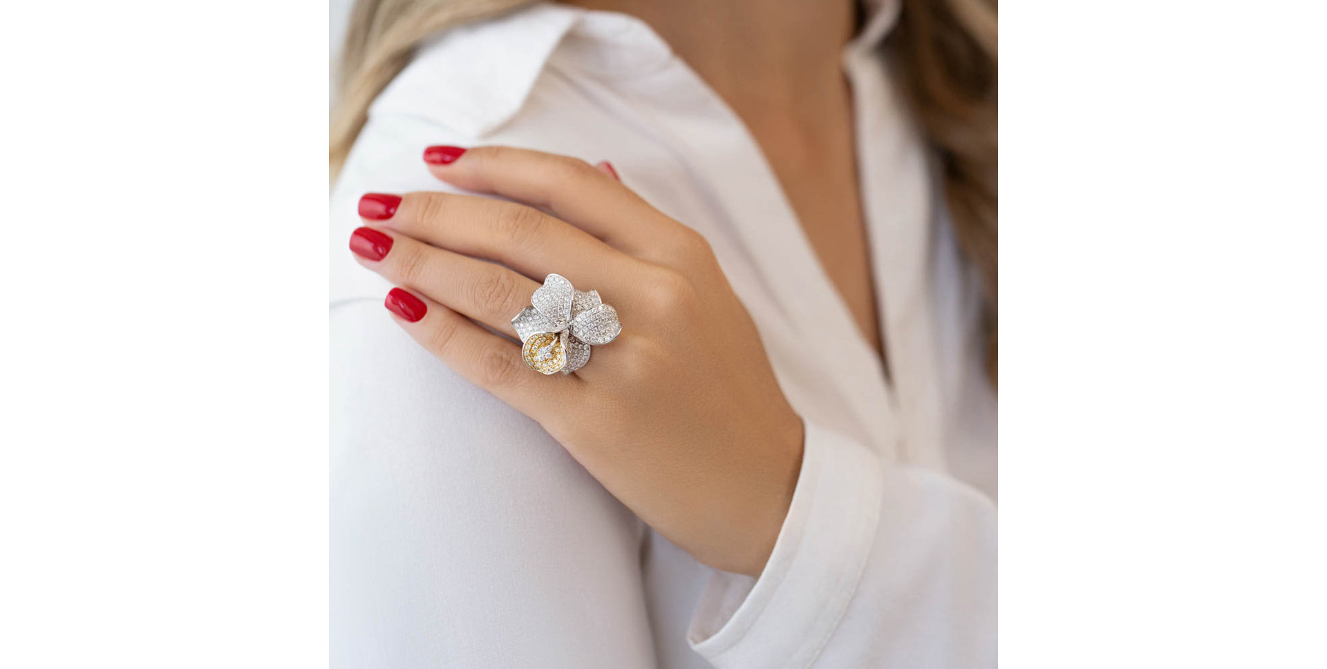 Prsten s diamanty Gold Calla