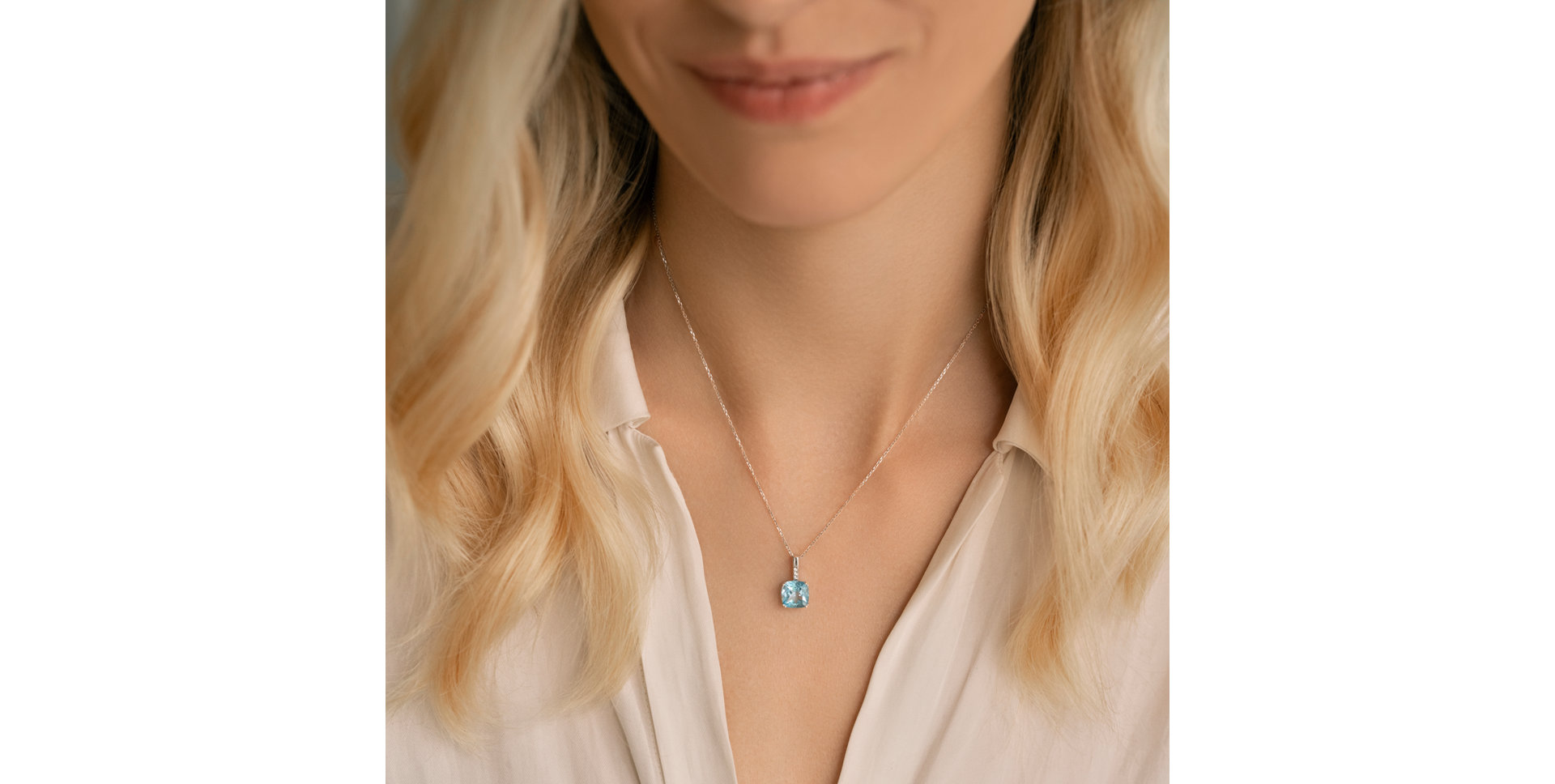 Náhrdelník s diamantem a rhodolitem Moonlight Gem