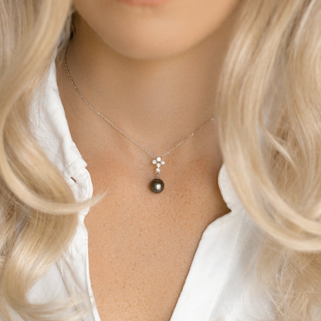 Přívěs s perlou a diamanty Pearl Obsession