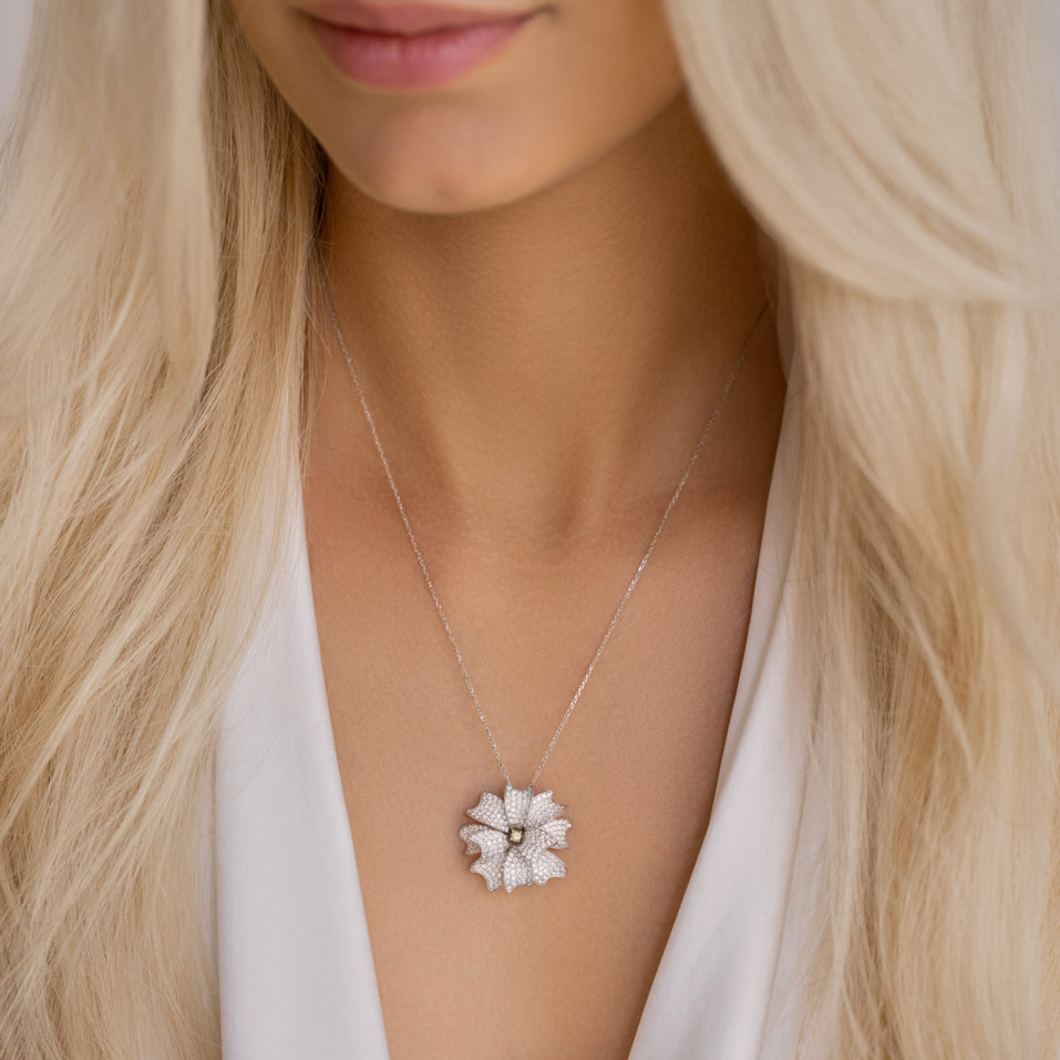 Přívěs s bílými a žlutými diamanty Bloom Euphoria