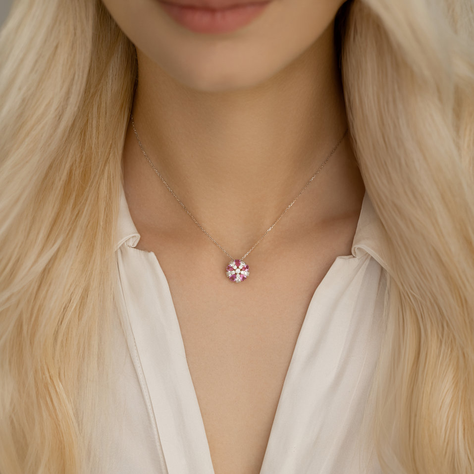 Přívěs s diamanty a safíry Shade of Rose