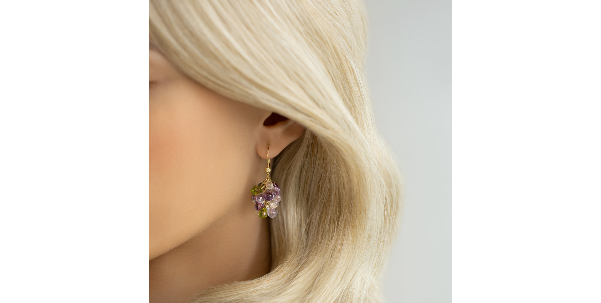 Náušnice s diamantem a drahokamy Nucci