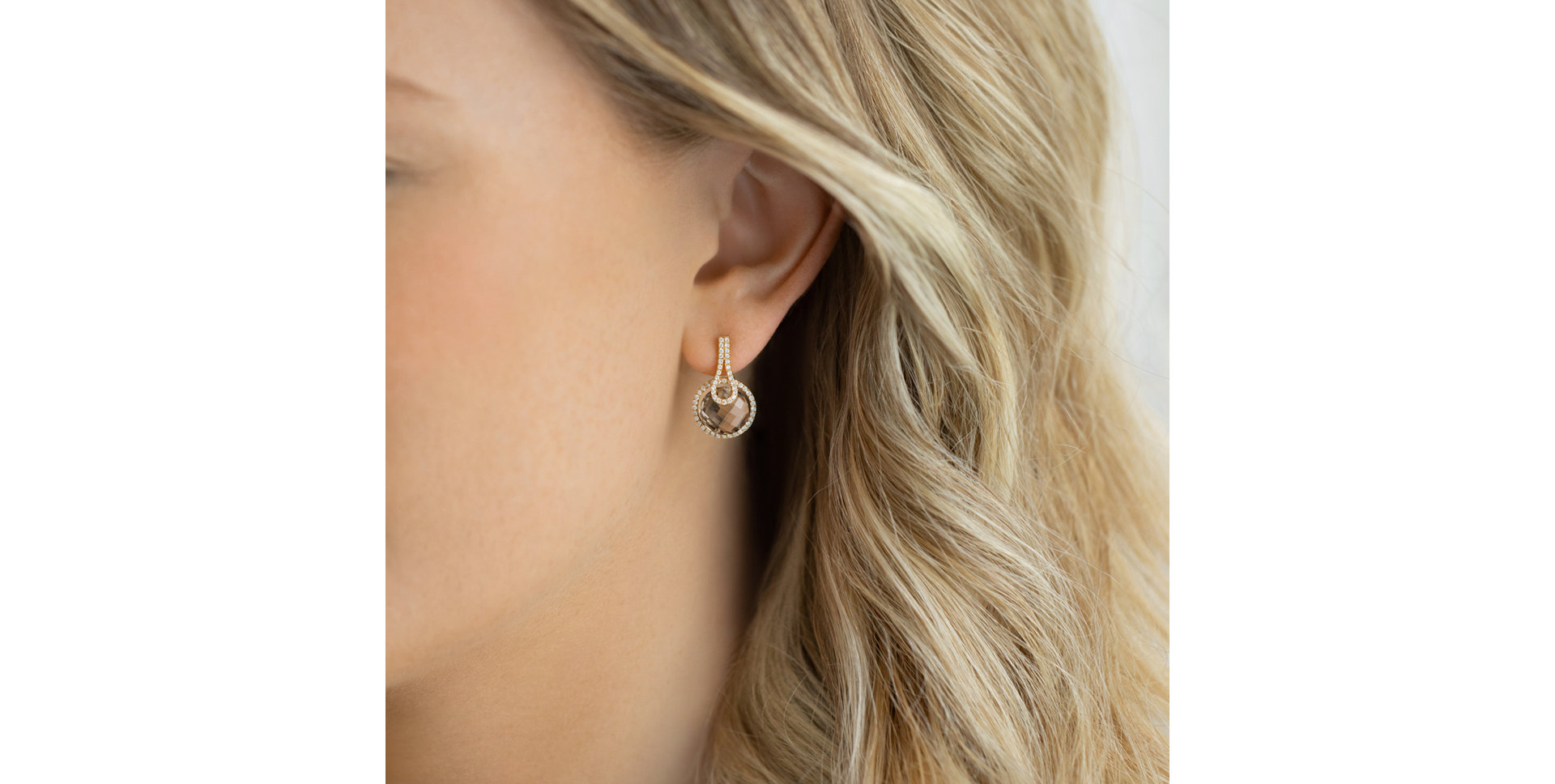 Náušnice s quartzem a diamanty Carnival