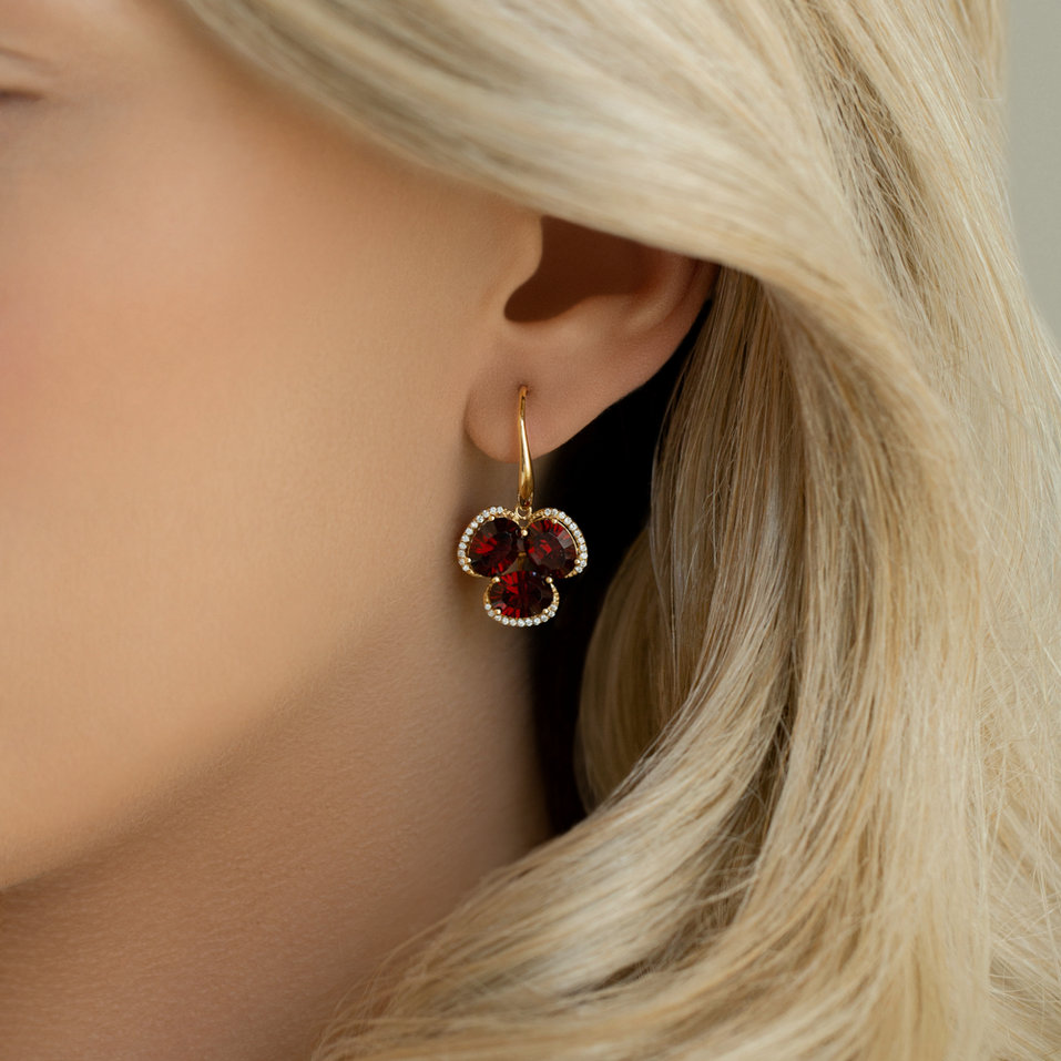 Náušnice s diamanty a granátem Harmony With Pride