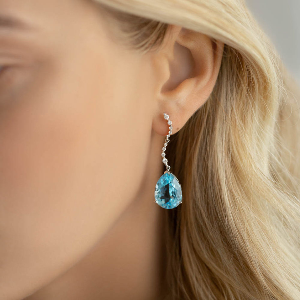 Náušnice s topazem a diamanty Finn