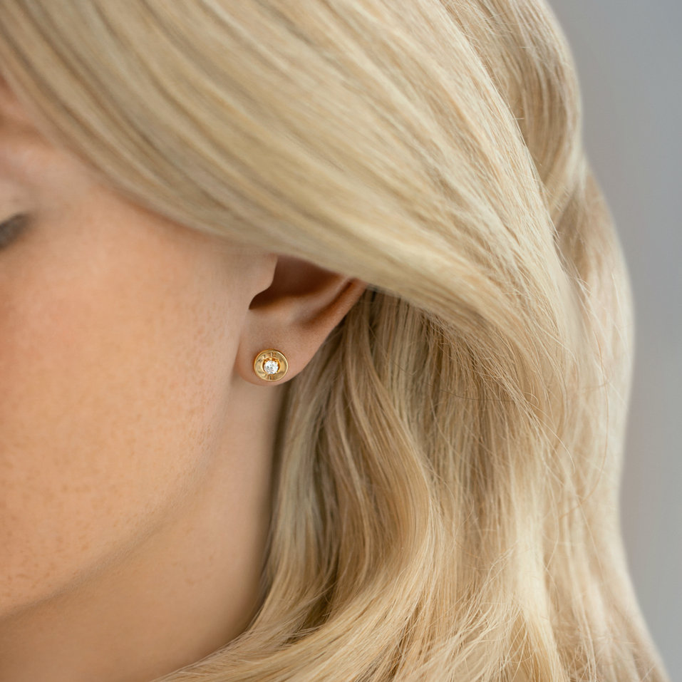 Náušnice s diamantem Aaron