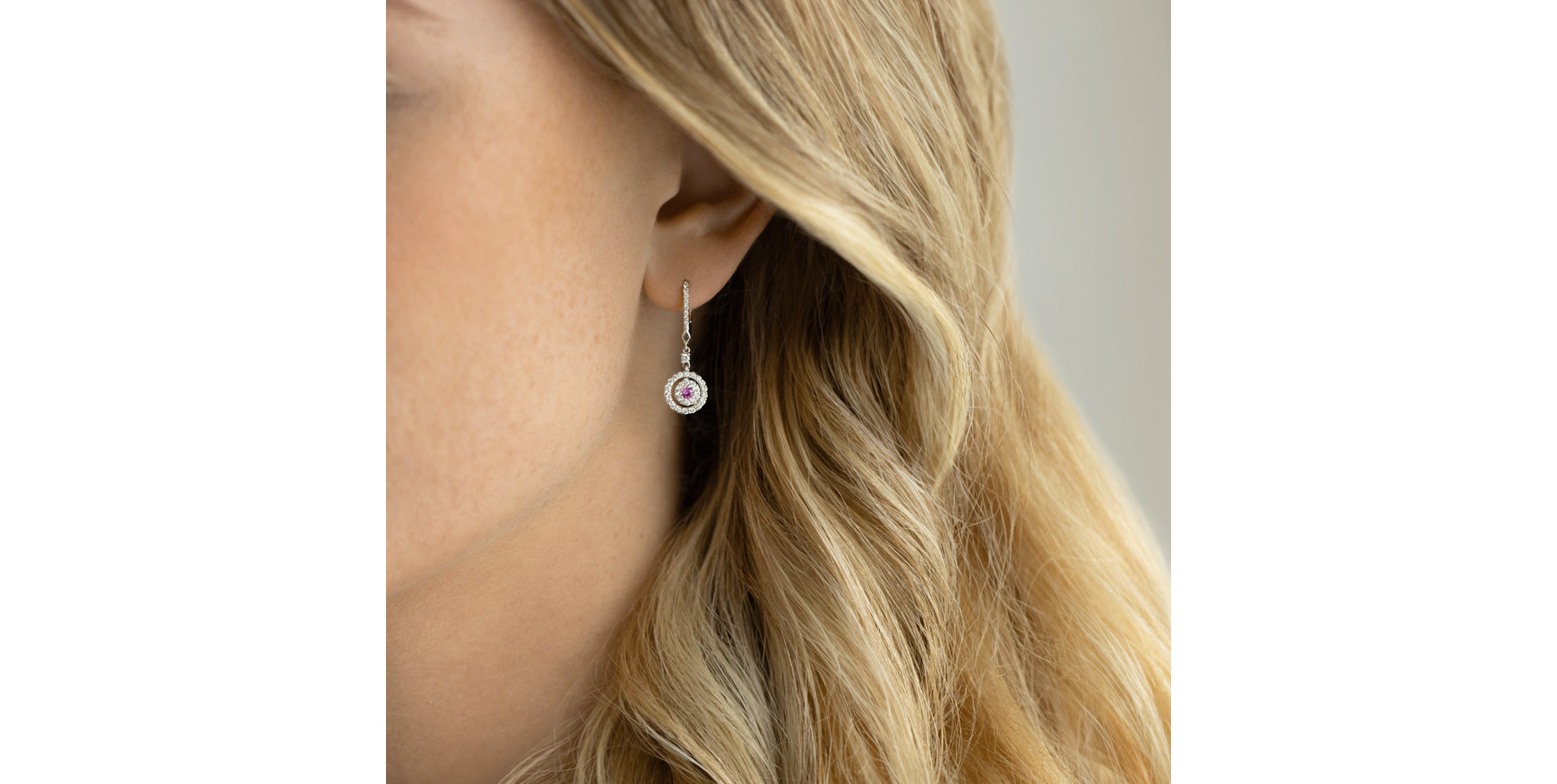 Náušnice s safírem a diamanty Rose Hope