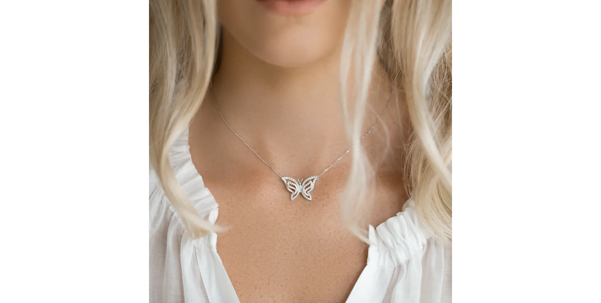 Náhrdelník s diamanty Wings of the Sping