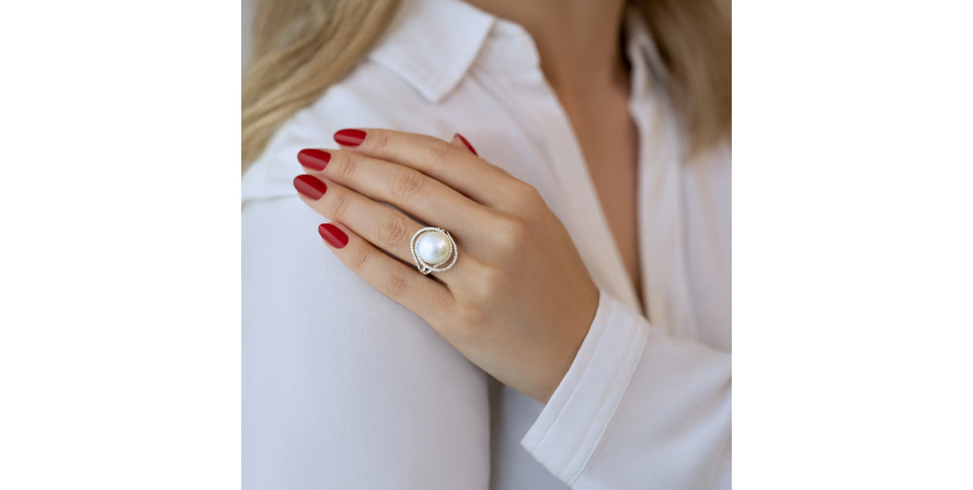 Prsten s perlou a diamanty Caribbean Treasure