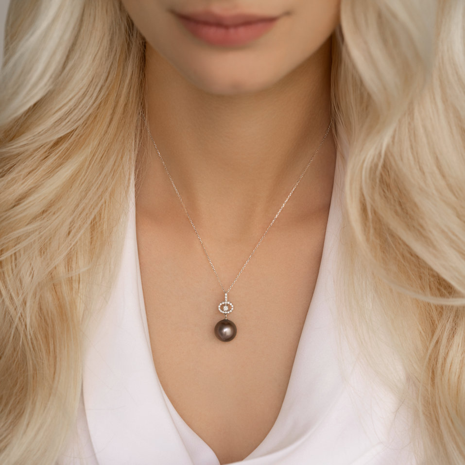 Přívěs s perlou a diamanty Pandora