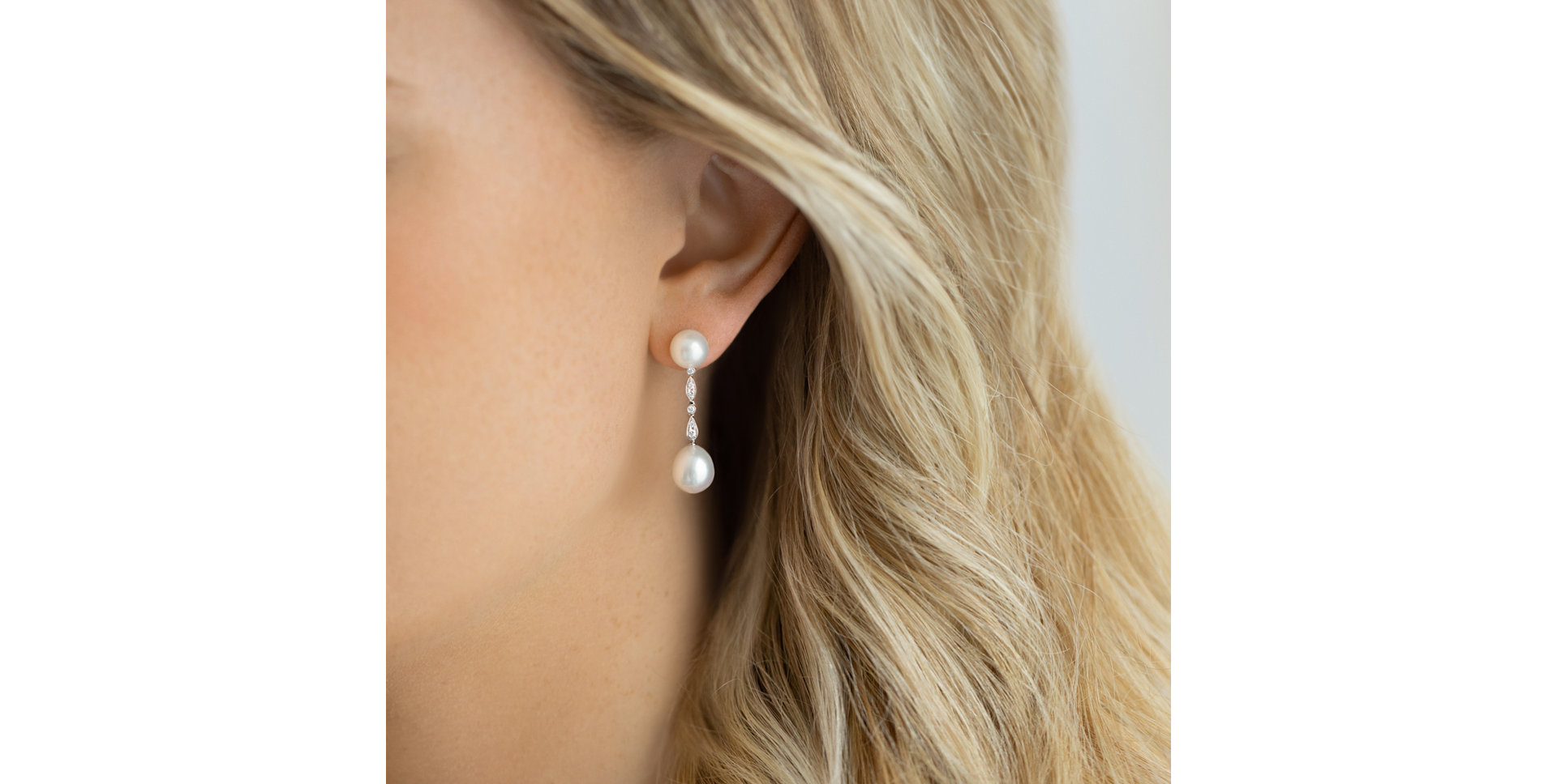 Náušnice s perlou a diamanty Ocean Tears