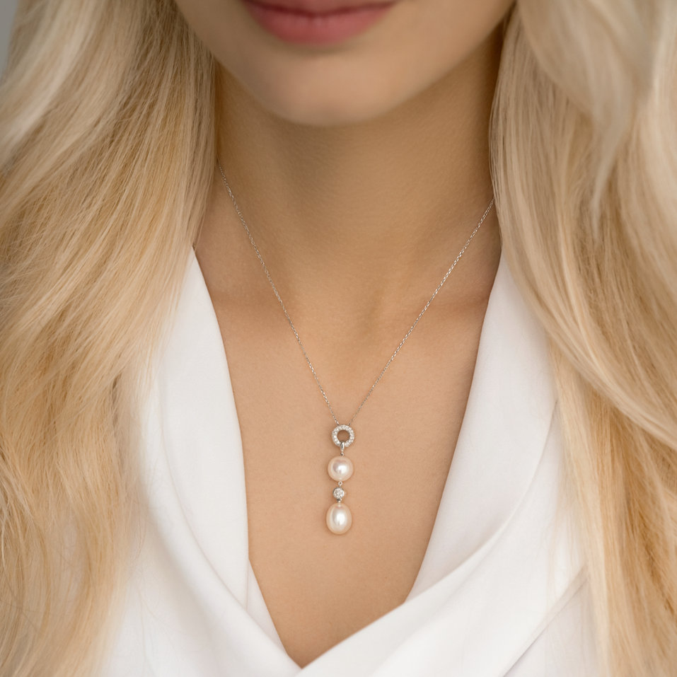 Přívěs s perlou a diamanty Pearl Empire