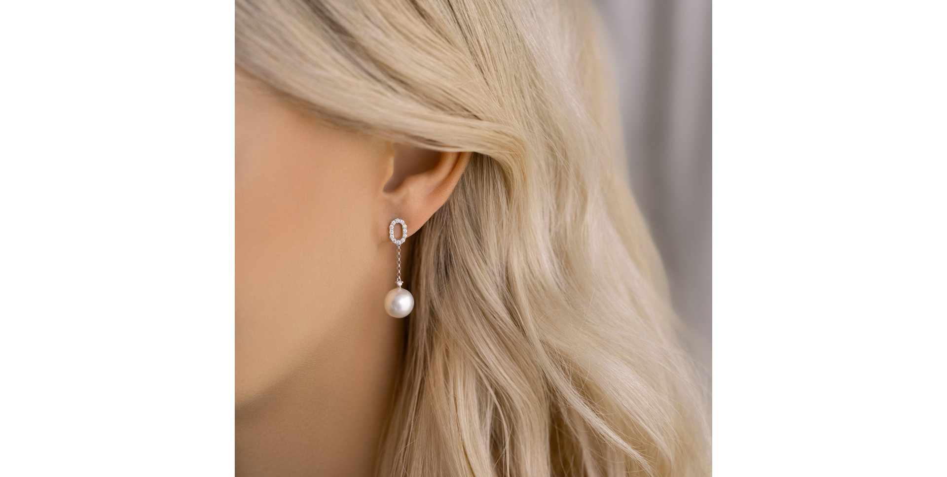 Náušnice s perlou a diamanty Frozen Ocean