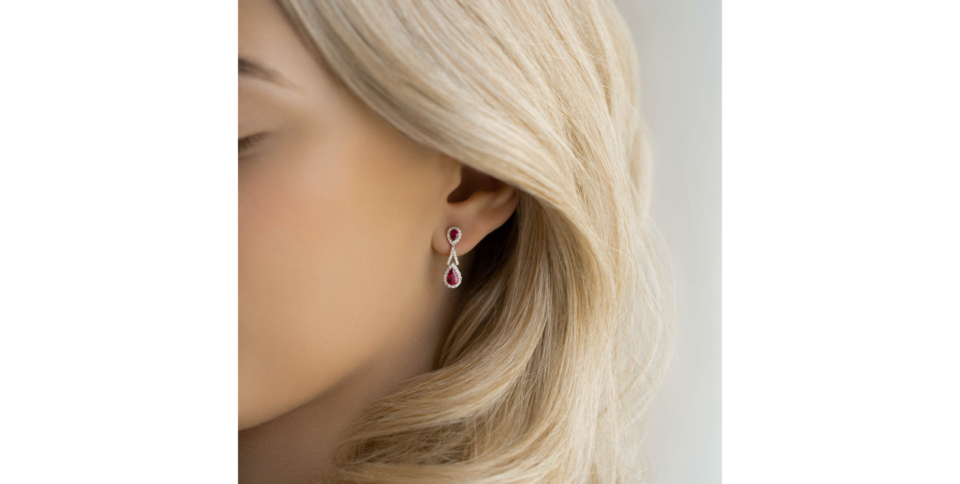 Náušnice s diamanty a rubíny Ruby Woman