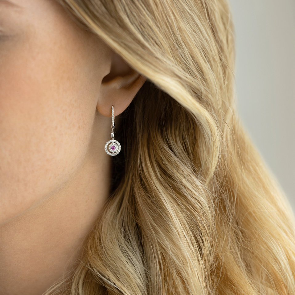 Náušnice s diamanty a rubíny Rose Hope