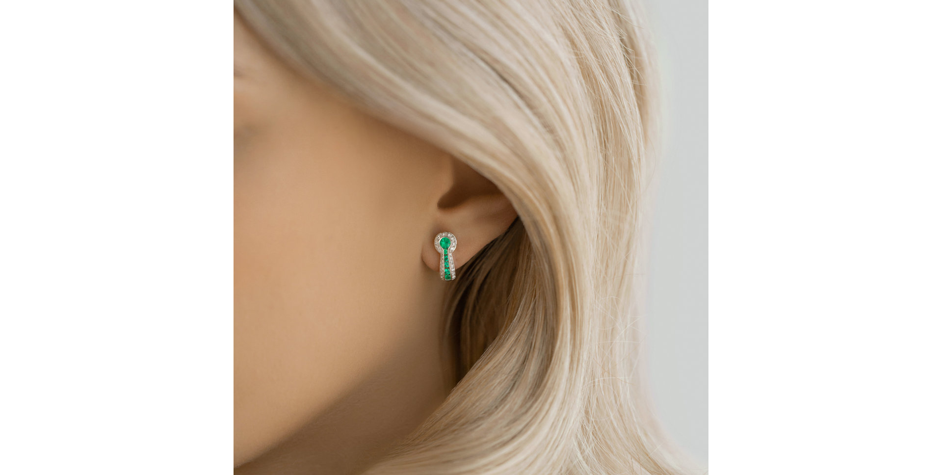 Náušnice s safírem a diamanty Kayden