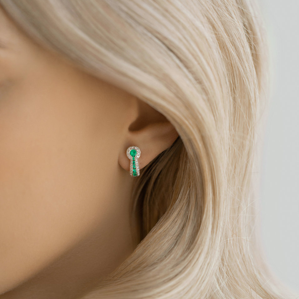 Náušnice s safírem a diamanty Kayden