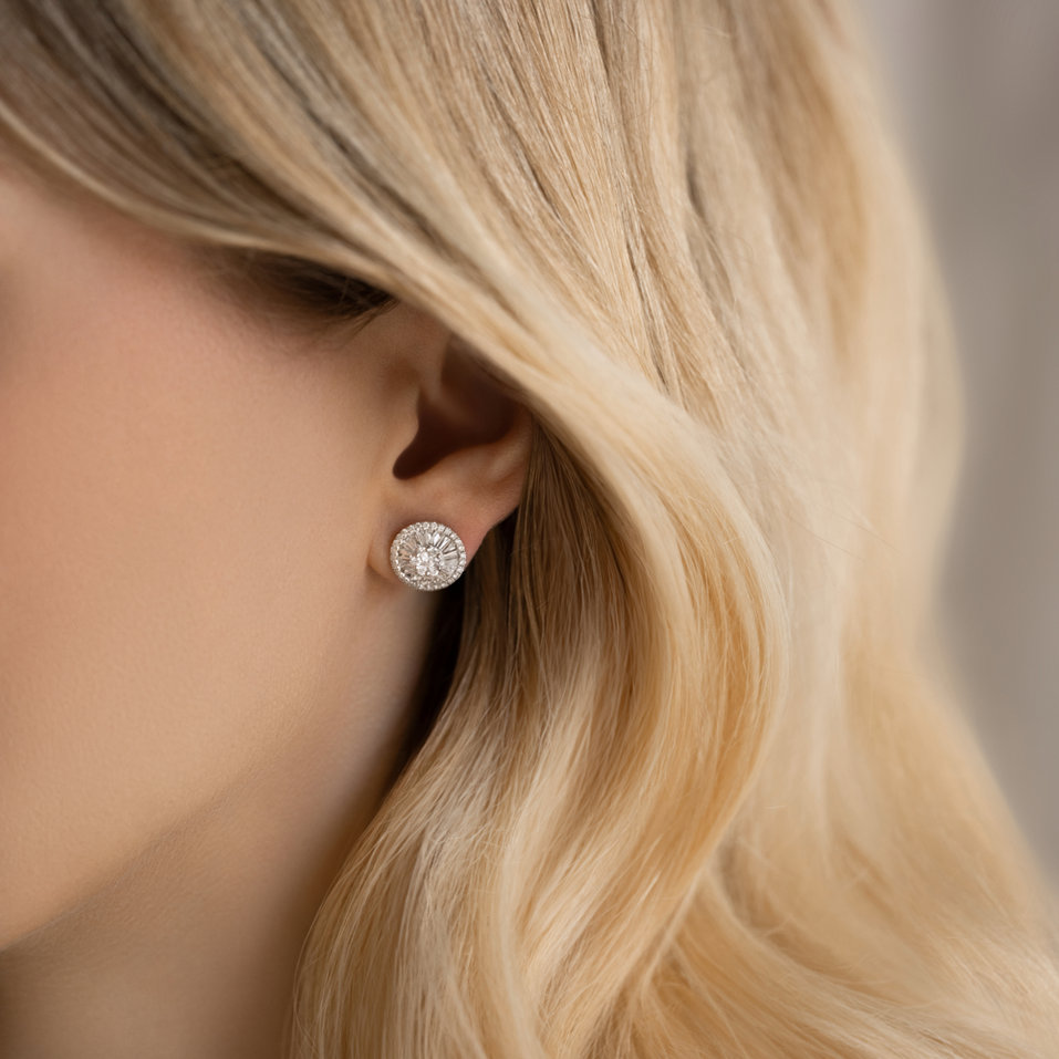 Náušnice s diamanty Diamond moon