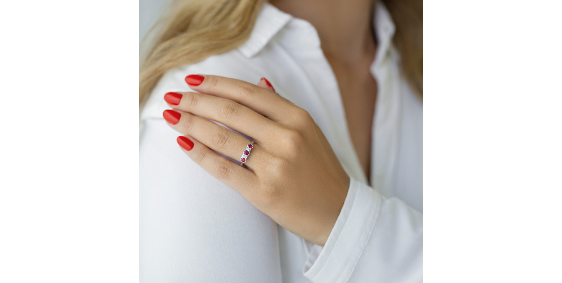 Prsten s diamanty a rubíny Maximilien