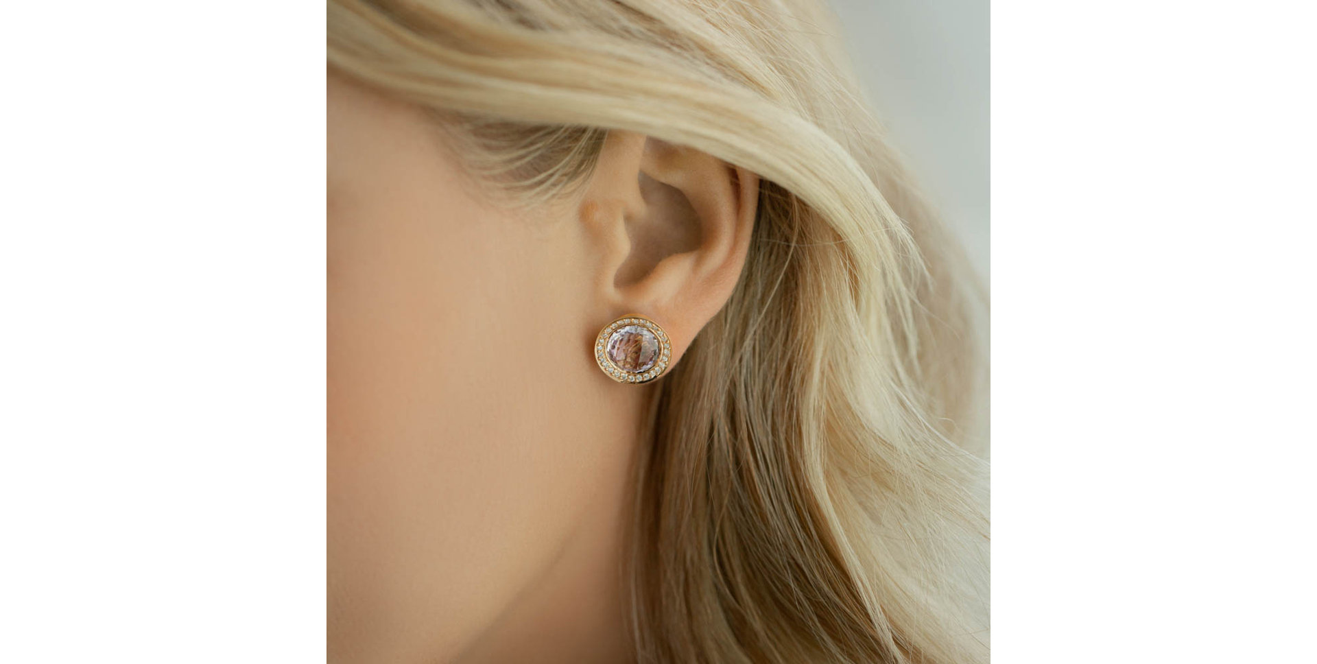 Náušnice s ametystem a diamanty Monde