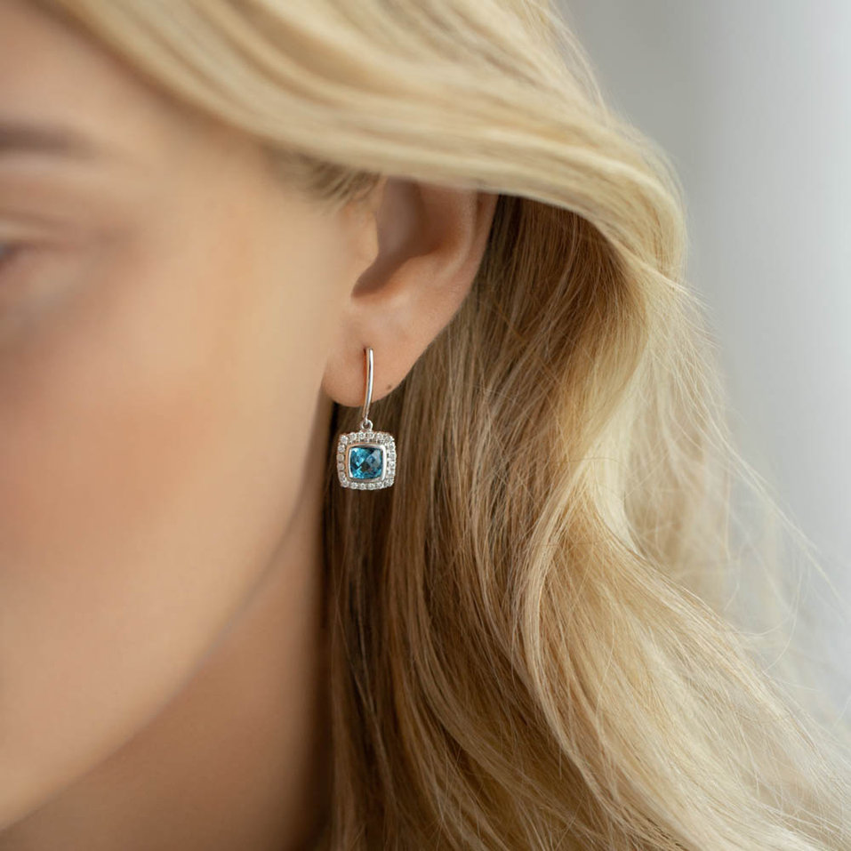 Náušnice s topazem a diamanty Morcant