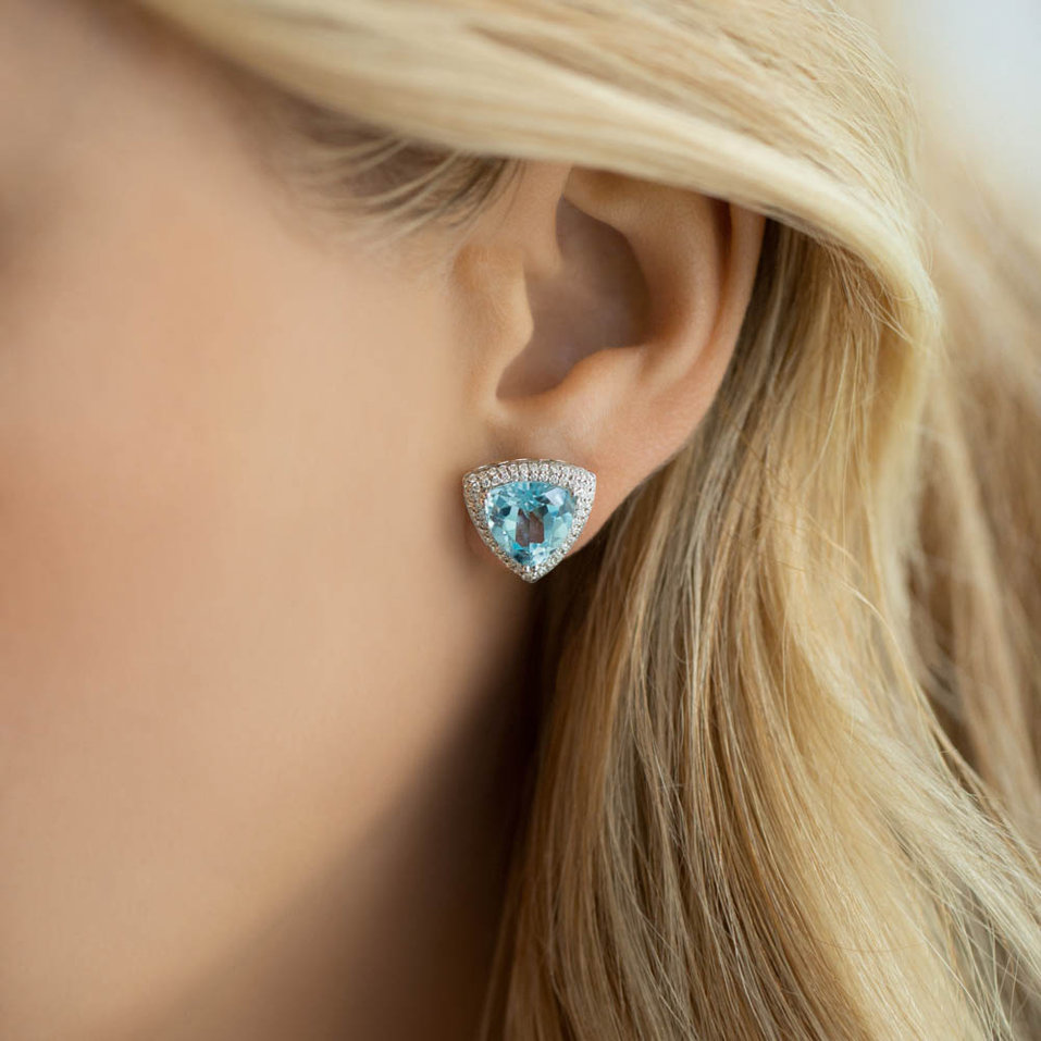 Náušnice s topazem a diamanty Circe