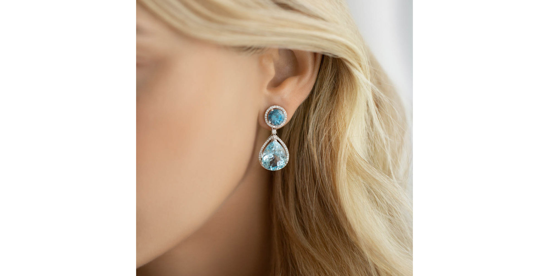 Náušnice s topazem a diamanty Vedas