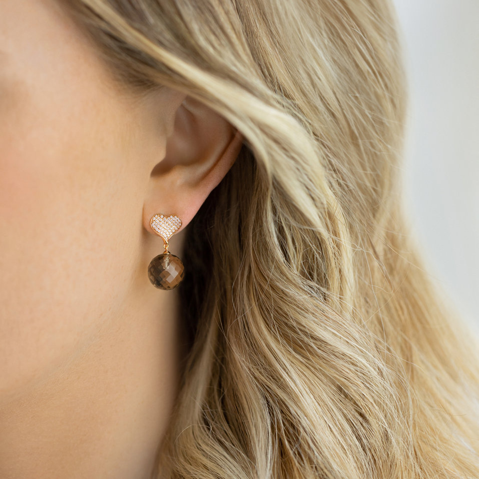 Náušnice s quartzem a diamanty Voidwoken