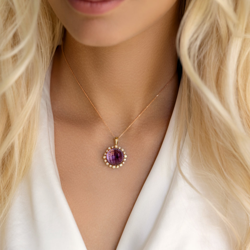 Přívěs s quartzem a diamanty Darius