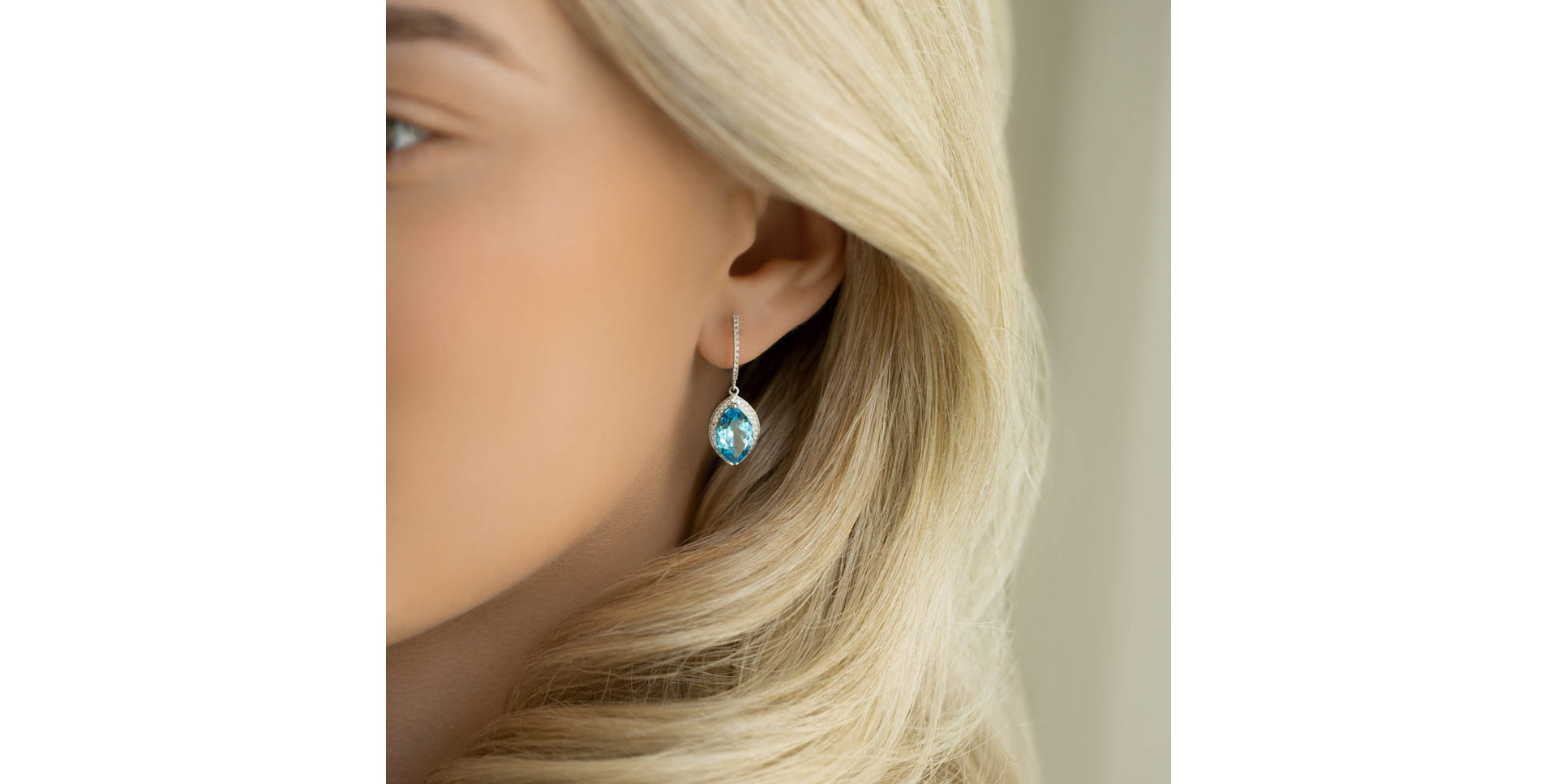 Náušnice s topazem a diamanty Gilded