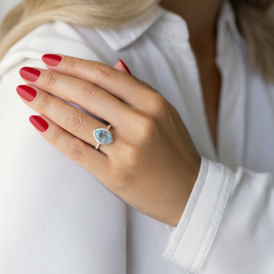 Prsten s topazem a diamanty Alluring Taste