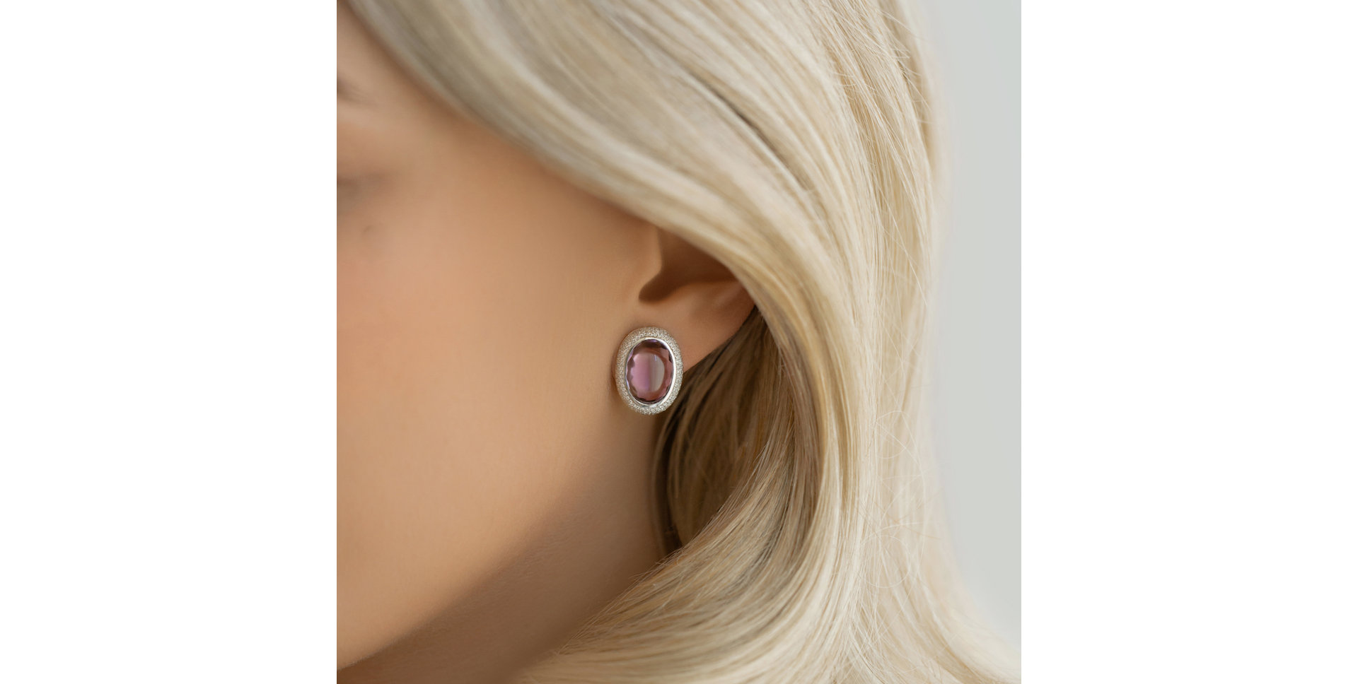 Náušnice s ametystem diamanty Lullabic Melody