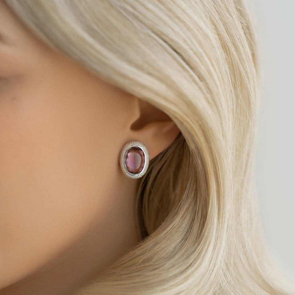 Náušnice s ametystem diamanty Lullabic Melody