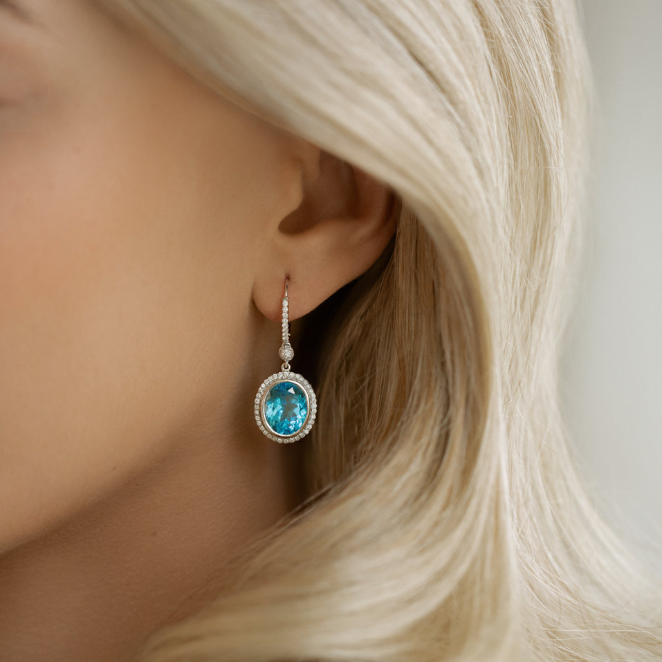 Náušnice s topazem a diamanty Penny