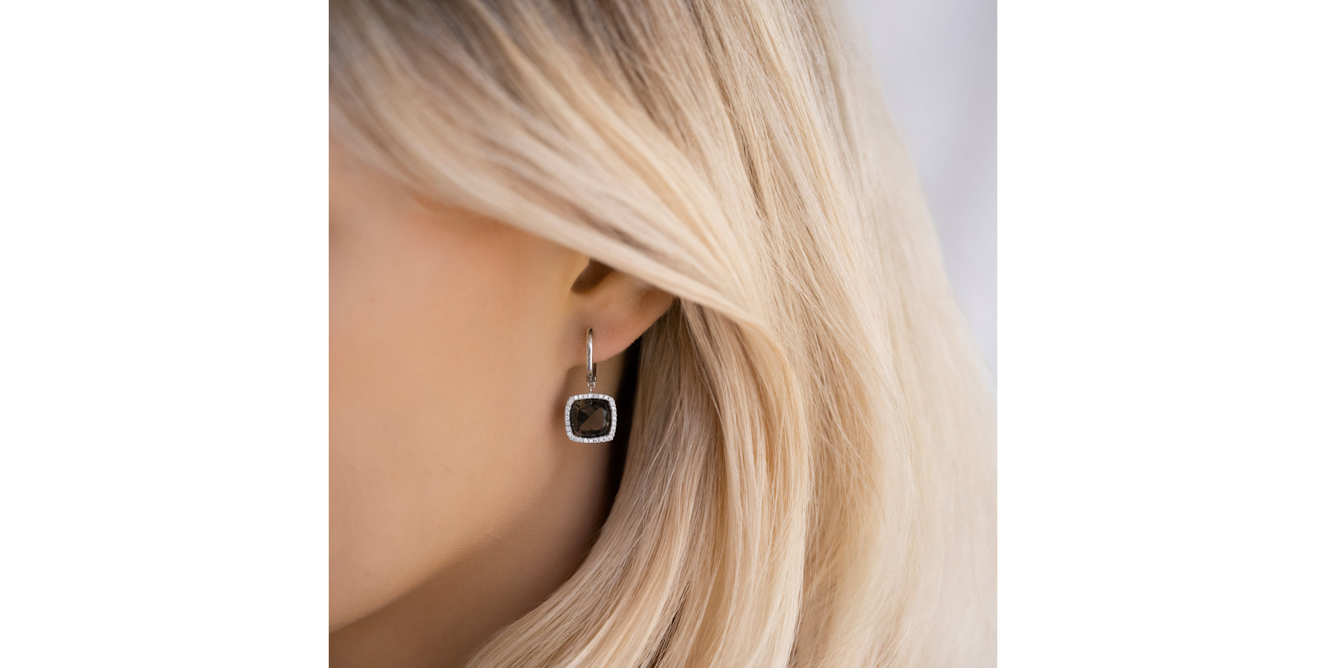 Náušnice s quartzem a diamanty Severed Fate