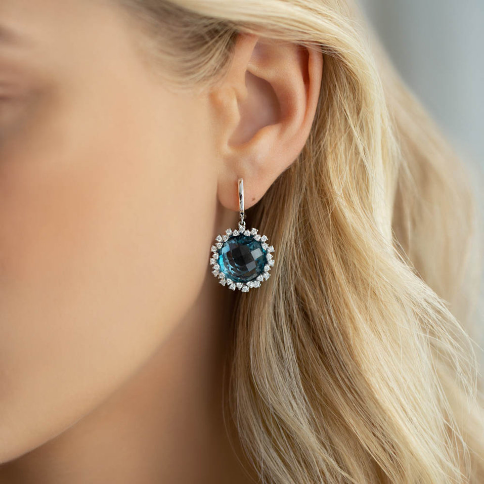 Náušnice s ametystem diamanty Sally