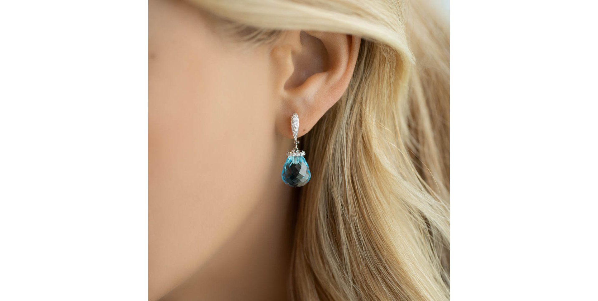 Náušnice s quartzem a diamanty Traugott