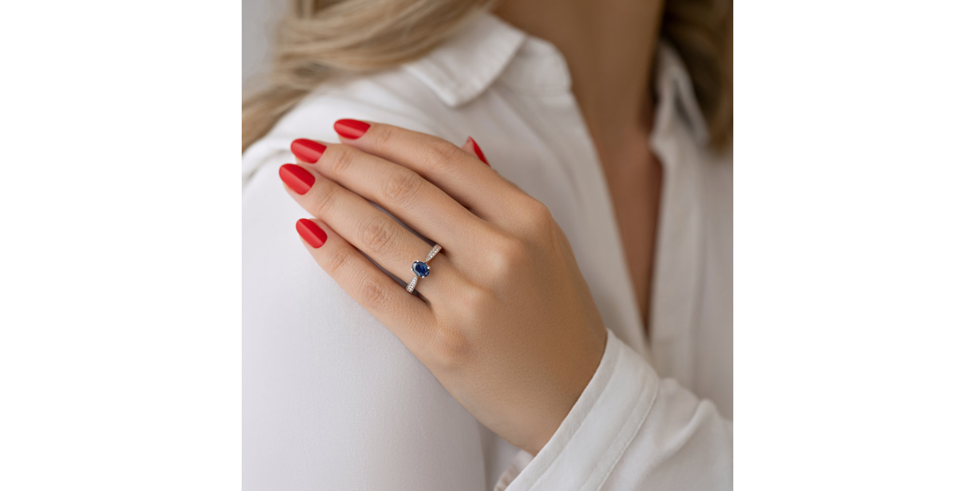 Prsten s safírem a diamanty Night Lady