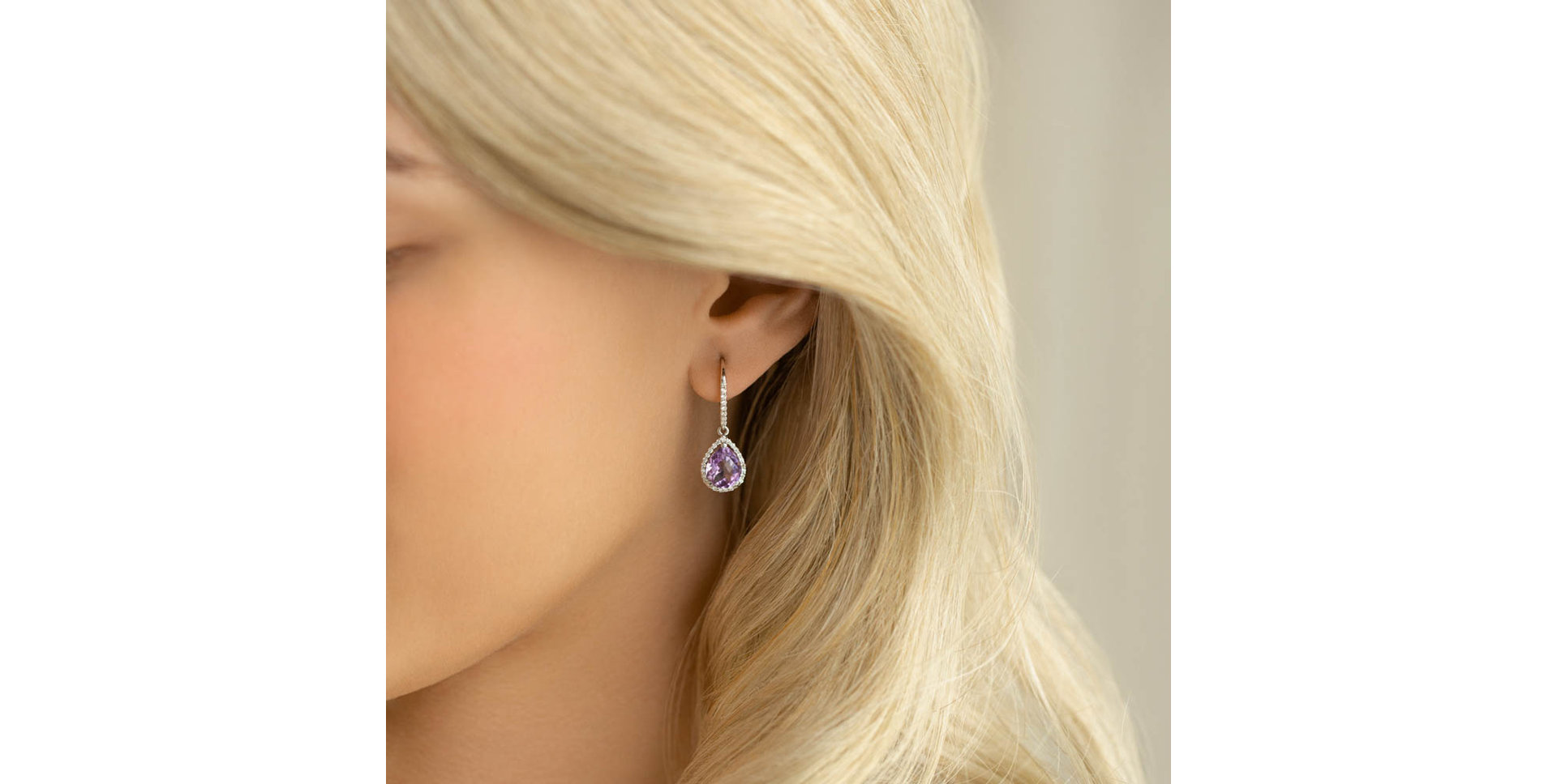 Náušnice s ametystem diamanty Thorns of Despair