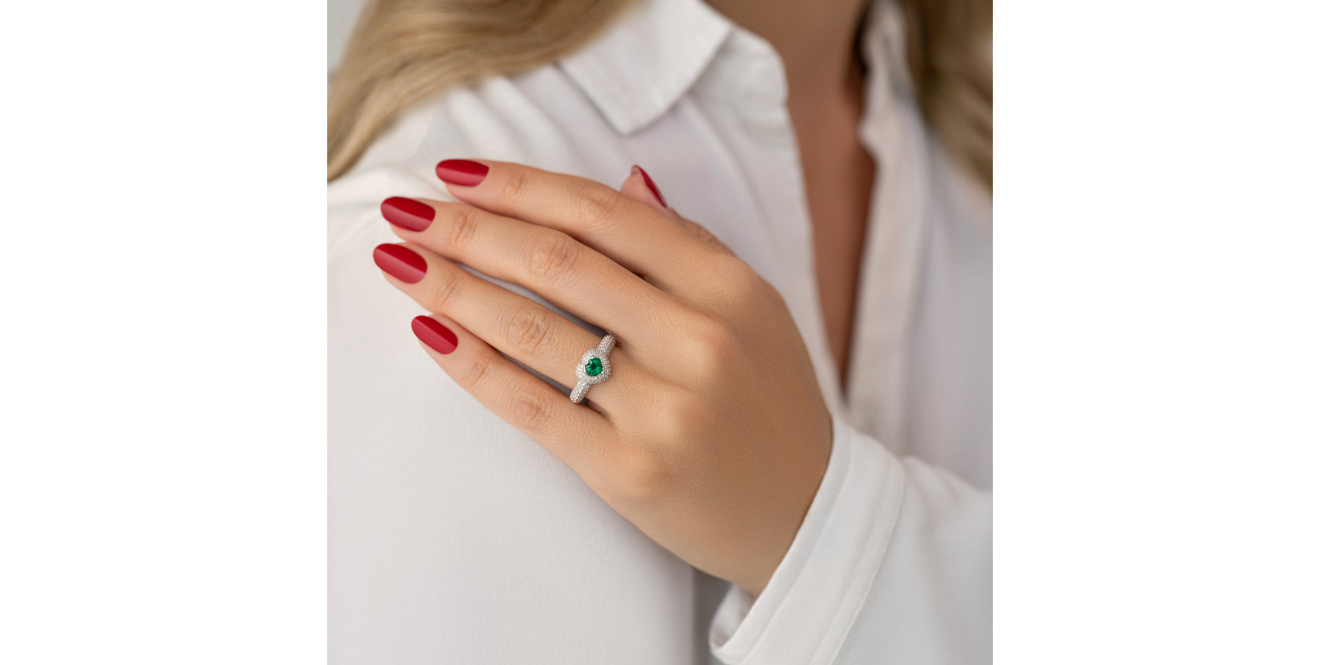 Prsten se smaragdem a diamanty Flamboyant Soul