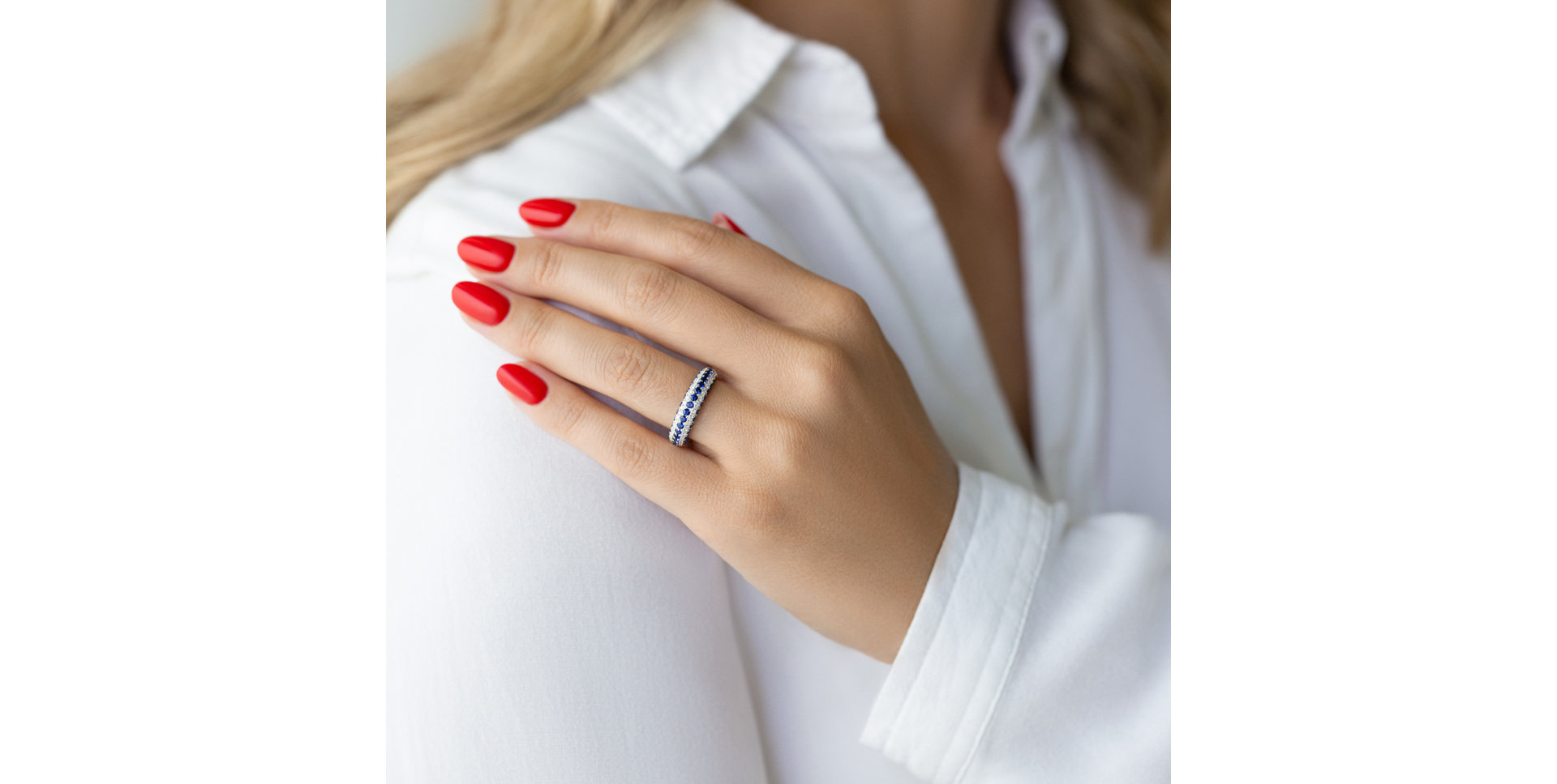 Prsten s diamanty a safíry Antoinette